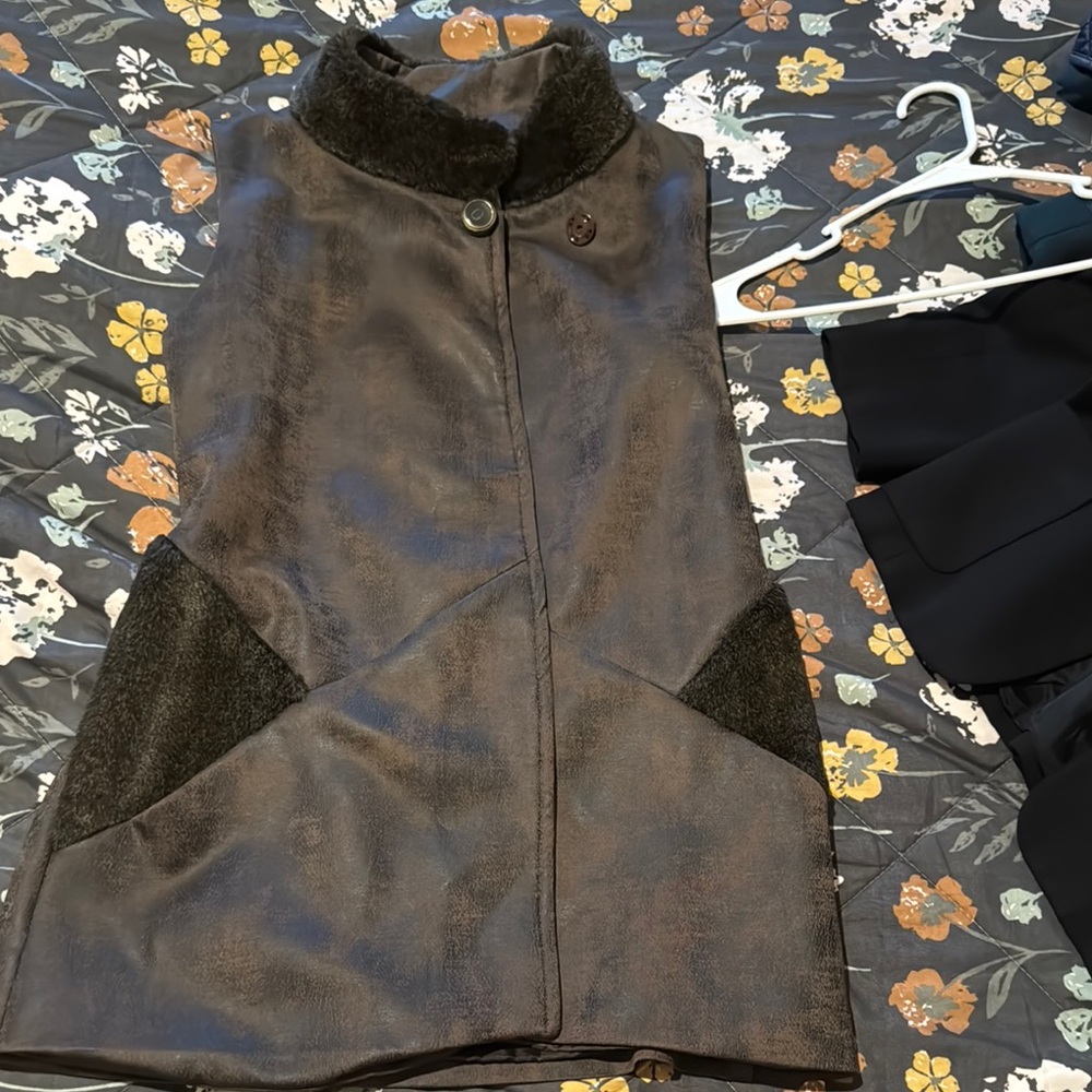 Brown and Dark Green Vest